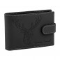 Portofel barbati piele naturala personalizat cu Cerb, Compatibil cu Buletin, Carduri, Bancnote, Protectie RFID