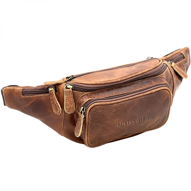 Borseta din Piele Naturala pentru Barbati, Always Wild, Purtare Talie sau Crossbody Borseta din Piele Naturala pentru Barbati, Always Wild, Purtare Talie sau Crossbody
