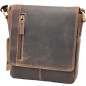 Geanta de Umar Barbati Compacta din Piele Naturala, Brand HUNTER, 22x20x5 cm, Maro Geanta de Umar Barbati Compacta din Piele Naturala, Brand HUNTER, 22x20x5 cm, Maro