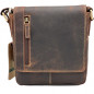 Geanta de Umar Barbati Compacta din Piele Naturala, Brand HUNTER, 22x20x5 cm, Maro Geanta de Umar Barbati Compacta din Piele Naturala, Brand HUNTER, 22x20x5 cm, Maro