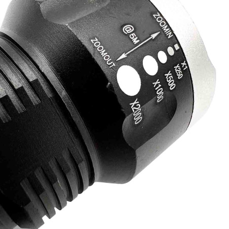 Lanterna Frontala Profesionala X-Balog P90, LED Cree T6,  2 x 8800 mAh: Zoom, Focus, Rezistenta la apa