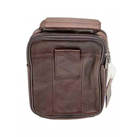 Borseta Umar / Curea Barbati Piele Naturala 17 cm x 15 cm x 6 cm, Negru - Maro