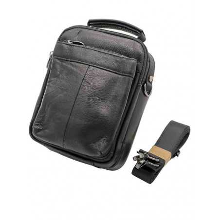 Borseta Neagra Compacta din Piele Naturala pentru Barbati