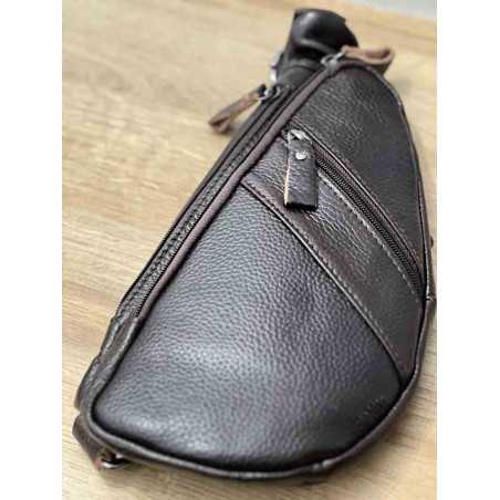 Borseta diagonala Barbati (crossbody): Piele Naturala Negru- Maro