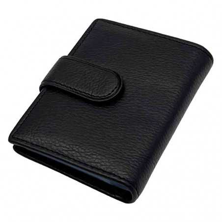 Port card barbati din piele naturala Negru / Gri
