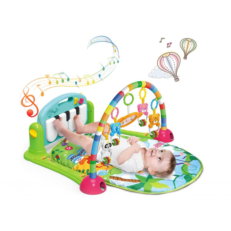 Salteluta de joaca interactiva pentru bebe, cu pian, Sunete si Jucarii Zornaitoare Salteluta de joaca interactiva pentru bebe, cu pian, Sunete si Jucarii Zornaitoare