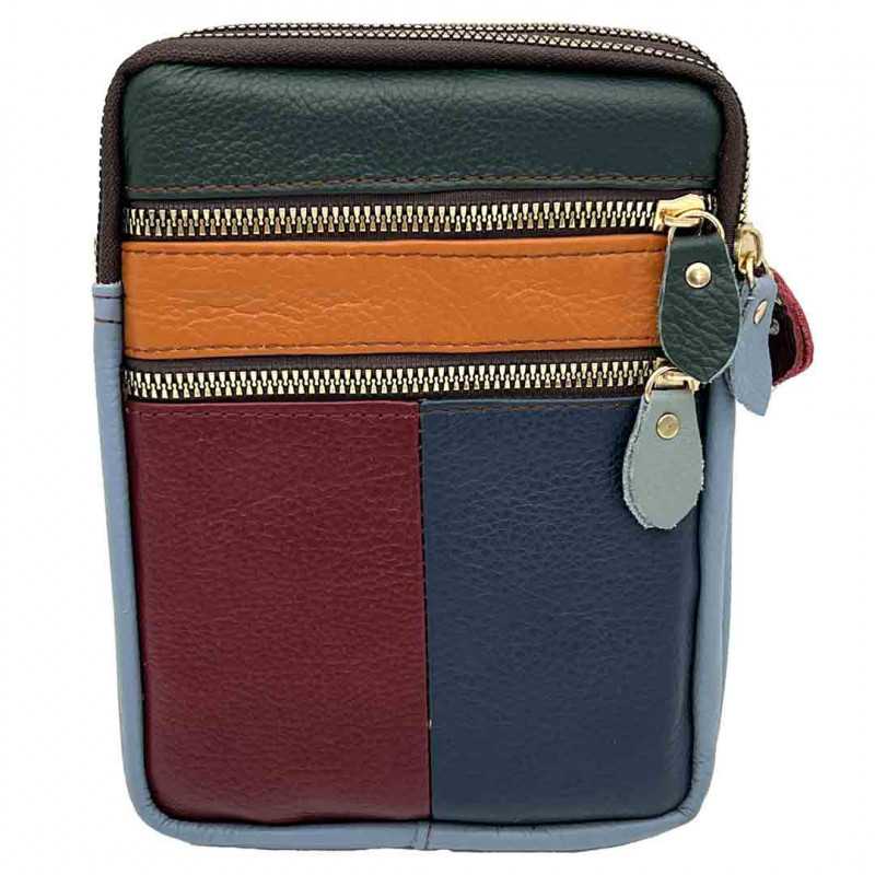 Borseta de umar din Piele Naturala, Unisex, Multicolora 20 x 14.5 x 3 cm Borseta de umar din Piele Naturala, Unisex, Multicolora 20 x 14.5 x 3 cm