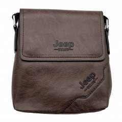 Borseta Jeep BULUO, Piele Ecologica, 18x20x4.5 cm, Maro, Negru, Maro Inchis