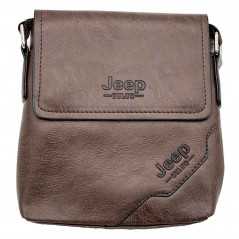 Borseta Jeep BULUO, Piele Ecologica, 18x20x4.5 cm, Maro, Negru, Maro Inchis