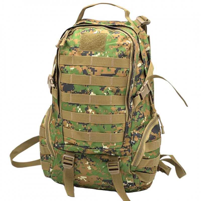 Rucsac Militar tactic ideal pentru drumetii, camping, Camuflaj 600D, Impermeabil, 40 L, sistem MOLLE, Curele Reglabile