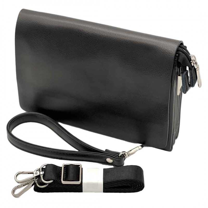 Borseta de mana pentru barbati 3 in 1 Multifunctionala din piele Neagra, 22 x 15 x 5 cm Borseta de mana pentru barbati 3 in 1 Multifunctionala din piele Neagra, 22 x 15 x 5 cm