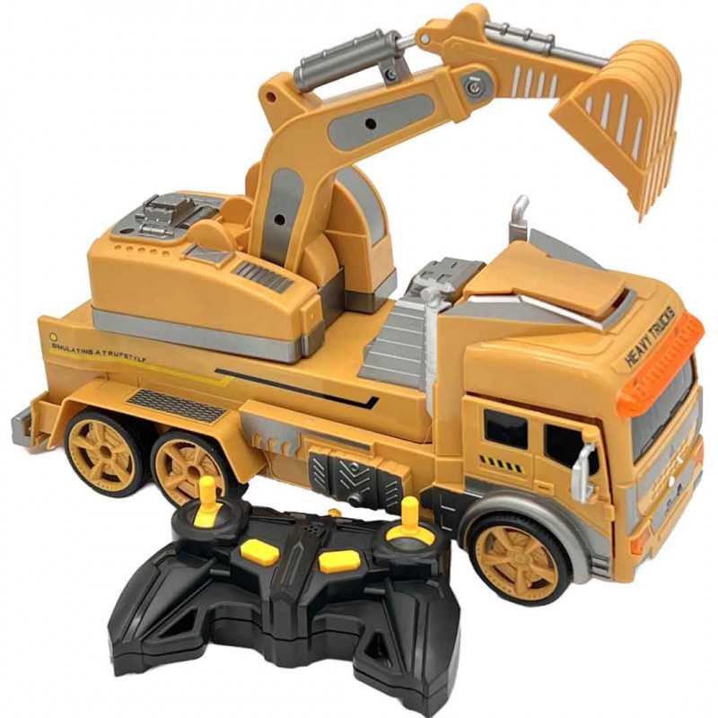 Excavator de Jucarie Transformer Robot de Lupta cu Telecomanda, deformare rotativă la 360°, Sunete, Lumini