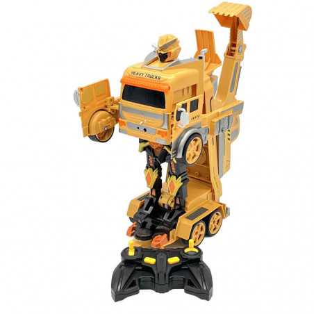 Excavator de Jucarie Transformer Robot de Lupta cu Telecomanda, deformare rotativă la 360°, Sunete, Lumini