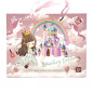 Trusa machiaj copii: Set complet machiaj pentru fetite, 15 piese diferite, Fantasy Castle, 30 x 24 x 3.5 cm
