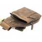 Borseta Barbati Piept, Crossbody din Piele Naturala, Green WOOD, Premium, Hand Made, Curea ajustabila, Maro Camel