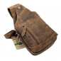 Borseta Barbati Piept, Crossbody din Piele Naturala, Green WOOD, Premium, Hand Made, Curea ajustabila, Maro Camel