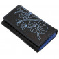 Portofel de dama din piele cu Imprimeu floral Albastru, Model 2024, Multiple Compartimente, Made in Germany, 17x9.5x3.5 Cm