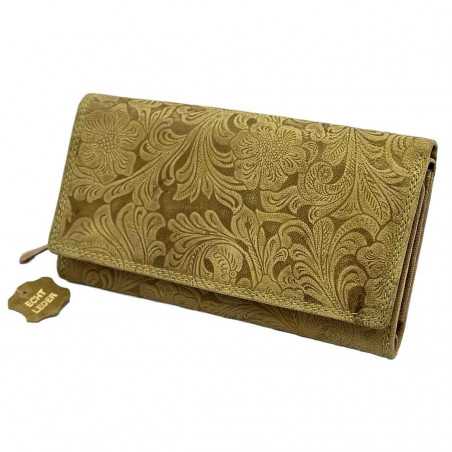 Portofel Dama Piele Gold Vintage din Piele Naturala, Protectie RFID, Made in Germany, 18.5 x 10 x 3.5 cm