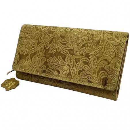 Portofel Dama Piele Gold Vintage din Piele Naturala, Protectie RFID, Made in Germany, 18.5 x 10 x 3.5 cm