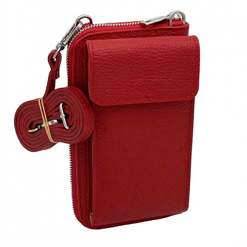 Geanta telefon si portofel 2 in 1 de dama din piele naturala, Made in Italy, Compartiment telefon si portofel, 10 x20x4.5 cm Geanta telefon si portofel 2 in 1 de dama din piele naturala, Made in Italy, Compartiment telefon si portofel, 10 x20x4.5 cm