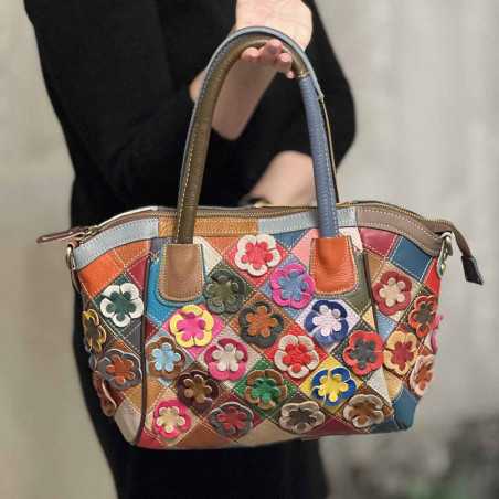 Geanta de Umar/Mana pentru femei, 2023 Retro Collection, Piele Naturala, Made in Italy, 30 cm X 23 cm X 12 cm