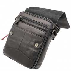 Borseta piele de Umar pentru barbati: Colectia Allan Marco Profesional, 23x27x7 cm, Negru