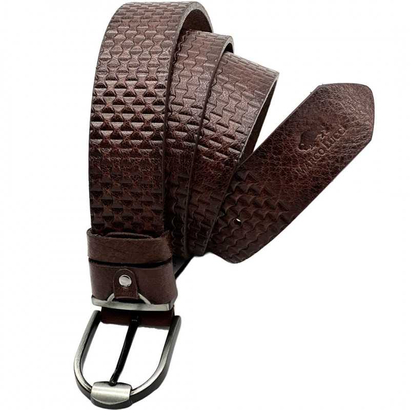 Curea Barbati Maro piele eleganta cu model impletit, Marco Lucci, Catarama Metalica, Latime 4 cm Curea Barbati Maro piele eleganta cu model impletit, Marco Lucci, Catarama Metalica, Latime 4 cm