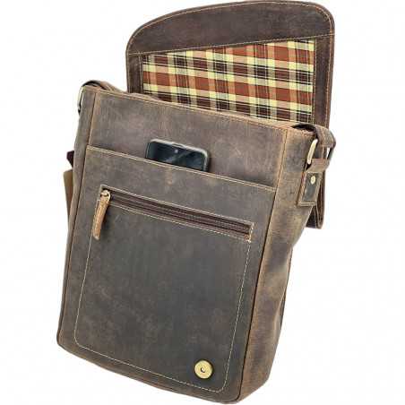 Borseta de Umar Pentru Barbati Premium din Piele Naturala de Vanat, HUNTER Brand: 24 x 30 x 9 cm