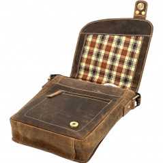 Borseta Piele de Vanat pentru Barbati: Brand HUNTER, Maro/Maro deschis, 20x24x6 cm