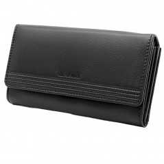 Portofel dama, din piele naturala, 18x10x3 cm, Culori: Turcoaz, Rosu, Galben, Negru, Albastru, Colectia La Scala Luxury
