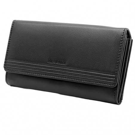 Portofel dama, din piele naturala, 18x10x3 cm, Culori: Turcoaz, Rosu, Galben, Negru, Albastru, Colectia La Scala Luxury