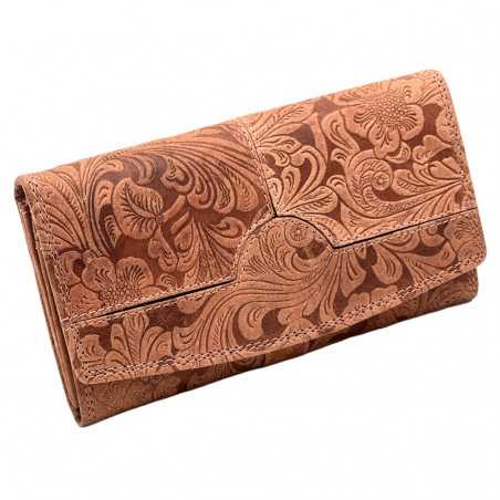 Portofele Dama Piele Naturala, Imprimeu Floral, Vintage, Colectia Roberto Germany Spirit of Nature, 18x10x3 cm