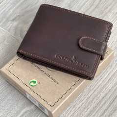Portofel Maro inchis pentru Barbati din Piele naturala de Bovina, Model 2024, 12,5x10x1,8 cm