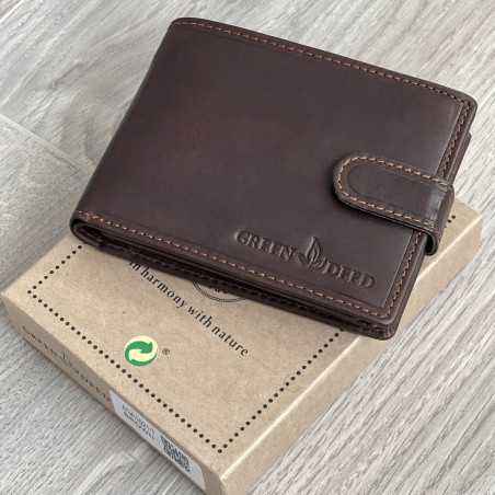 Portofel Maro inchis pentru Barbati din Piele naturala de Bovina, Model 2024, 12,5x10x1,8 cm