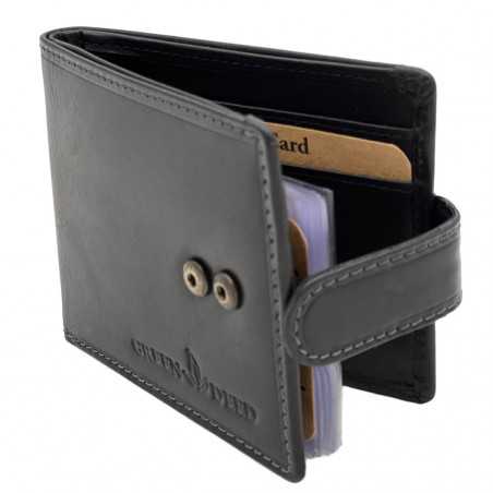 Portofel din piele pentru barbati Negru, Ideal pentru Carduri, 10,5x8,5x1,5 cm