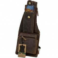 Geanta Crossbody Barbati Hunter Premium din Piele Naturala Maro: 46x19x 4cm