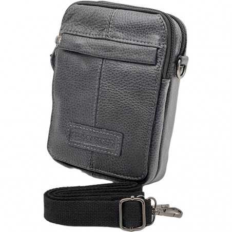 Borseta de curea si Umar pentru Barbati din Piele naturala de Bovina, Navy, 14x20x6 cm
