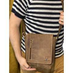 Borsete Barbati Umar de Firma Hunter: Piele Naturala, 25x25x7 cm
