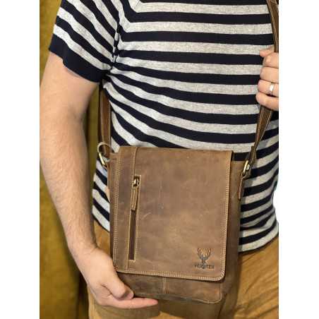 Borsete Barbati Umar de Firma Hunter: Piele Naturala, 25x25x7 cm