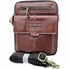 Borseta de Umar din piele naturala pentru Barbati Ruff Ryder, 22.5 X 18 X 5.5 cm