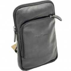 Borseta crossbody barbati, Diagonala, Mod Purtare Stanga, Dreapta, GREEN WOOD, 17x26x4 cm, Piele naturala