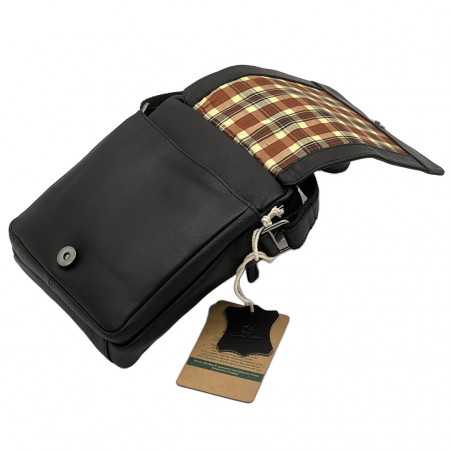 Borseta de Umar Neagra Din Piele Nappa, Brand HUNTER, 17,5x20x6cm